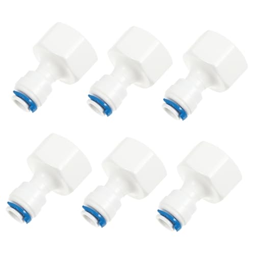 Lurrose 6 Stück Teiliges Wasserfilter Adapter Quick Connect Fittings aus Langlebigem Abs Kunststoff Schlauchverbinder mit Innengewinde für Wasserleitungen und Filteranschlüsse von Lurrose