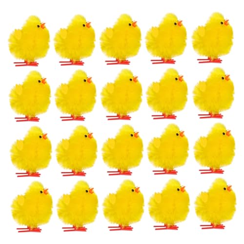 Lurrose 60 Stück Teiliges Mini Küken Osterdekoration Plüsch Hühner Figuren für Osterparty Tischdeko Vielseitig Einsetzbar Robust Langlebig für Fröhliche Festgestaltung von Lurrose