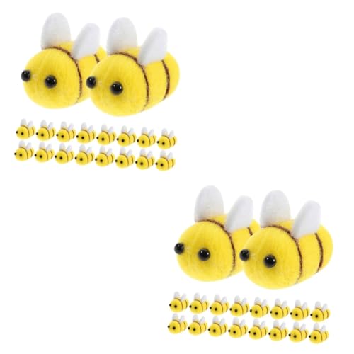 Lurrose 70 Stck Teiliges Filz Bienen Bastelset Wolle Niedliche DIY Dekoration für Haarreifen und Kostüme Farbenfrohe Bienen für Kreative Handarbeiten und Kinderbastelspaß von Lurrose