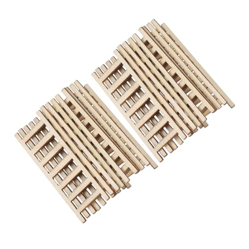 Lurrose 72 Stück Teiliges Miniatur Holzleiter Vintage Stil Kleine Puppenhaus Möbel Filigrane Leiter für Mikro Landschaft Feengarten DIY Bastelprojekte Kompakt Langlebige Dekoration von Lurrose