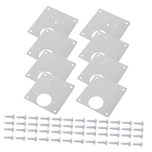 Lurrose 8 Stück Edelstahl Scharnier Reparaturplatten Teiliges Stabile Möbelbeschläge für Küchenschränke und Badmöbel Kompatibel Lockerer Scharniere Rostfrei zur Verstärkung Langlebig und von Lurrose