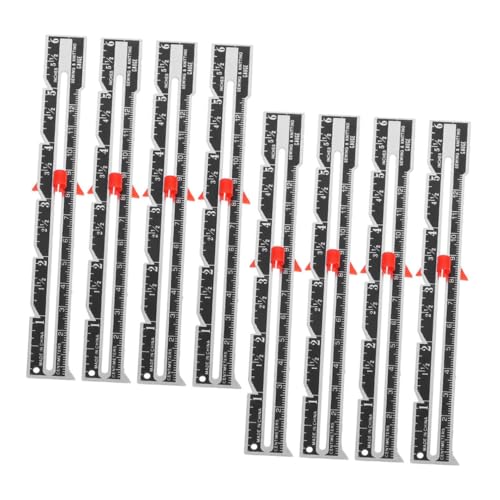 Lurrose 8 Stück Teiliges Nählineal mit Gleitlehre für Präzises Quilten und Nähen Ergonomisches Maßwerkzeug für Exakte Knopfabstände für Patchwork und Stoffhandwerk von Lurrose