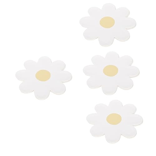 Lurrose Vorspeisenteller 80 Stück Party-Sommer-Kuchen-Snack-Tablett Geschirr Camping Niedliches Sonnenblumenpapier Desserts Urlaub Dusche Gänseblümchen Küchengeschirr Golddekor Weiße von Lurrose