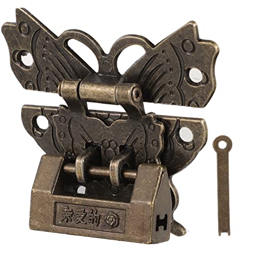 Lurrose Antikes Mini Vorhängeschloss Robustem mit Schlüssel Retro Schmuckkastenschloss für Geschenkboxen Vielseitig Einsetzbar zur Sicherung von Taschen und Koffern von Lurrose