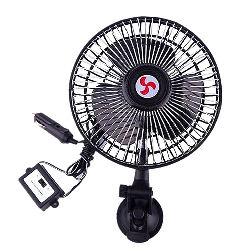 Lurrose Auto Lüfter mit Saugnapf Verstellbarer Fahrzeug Innenraum Kühlerventilator Leiser Betrieb Kompakt und Installieren Geeignet für Auto Fenster und Armaturenbrett von Lurrose