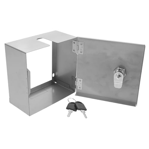 Lurrose Edelstahl Variante Steckdosenschutzbox mit Schlüssel Wasserdichte Abschließbare Outdoor Steckdosen-abdeckung Spritzwassergeschütztes Gehäuse für Öffentliche Bereiche und Garten von Lurrose