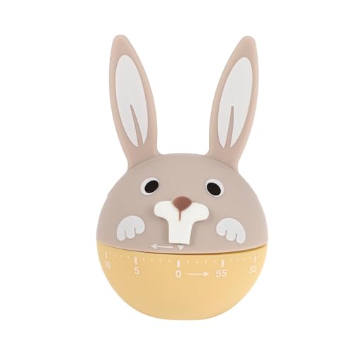 Lurrose Eieruhr Hase Figur Mechanischer Timer Küchentimer 60 Minuten Countdown Timer Wecker Osterdeko Küche Backen Kochen Steaming Manual Timer für Kinder Lernen Yoga Kaninchen Design von Lurrose