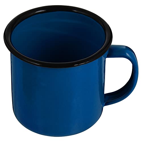 Lurrose Emaille Becher Kaffeebecher Retro Teetasse Trinkbecher Vintage Kaffeetassen Camping Becher Mug Milchtasse Geschenk für Zuhause Büro Restaurant Picknick Outdoor Blau von Lurrose