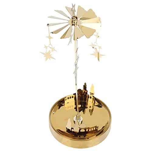 Lurrose Gold Kerzenhalter Stern Metall Teelichthalter: Edelstahl Teelicht Karussell Ostern Deko Eisen Duftkerzen Tablett Rotierender Kerzenst?nder Hochzeit Wohnzimmer Tischdeko Osterdeko von Lurrose