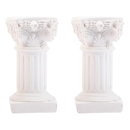 Lurrose Kerzen Greek Statues 2 Stücke Römischen Säule Halter Dekosäule Griechische Säule Statue Vintage ständer für Party Schule Abendessen Tischdeko Greek Statues Weiße Spitzkerzen von Lurrose