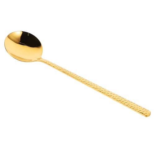 Lurrose Hammermuster Langstiellöffel Löffel Kochlöffel Großer Löffel Buffet Servierutensilien Servierlöffel Buffet Server Löffel Edelstahl Golden von Lurrose