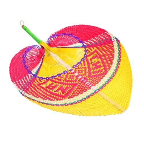 Lurrose Handgefertigter Bambus fächer aus Natürlichem Palmblatt Dekorativer Wandfächer im Ethnischen Stil Luftiger Sommerfächer für Zuhause Vielseitig als Foto Requisite und von Lurrose