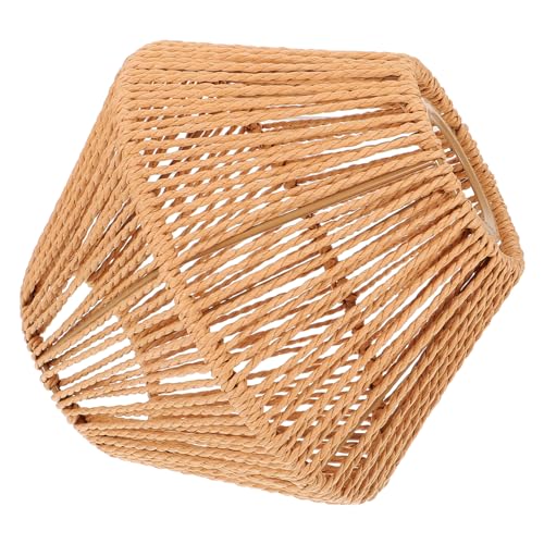 Lurrose Handgewebter Dekorativer Lampenschirm aus Baumwollseil Kompakter Lampenschirm ersatz für Hängeleuchte Deckenlampe für Wohnzimmer Schlafzimmer Restaurant von Lurrose