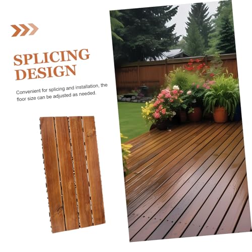 Lurrose Interlocking Holzfliesen Terrasse Balkon Witterungsbeständiges Verlängertes Karbonisiertes Holzdeck Einfache Verlegung Rutschfest Holzfußboden für Garten und Außenbereich Lurrose Interlocking Holzfliesen Terrasse Balkon Witterungsbeständiges Verlängertes Karbonisiertes Holzdeck Einfache Verlegung Rutschfest Holzfußboden für Garten und Außenbereich von Lurrose