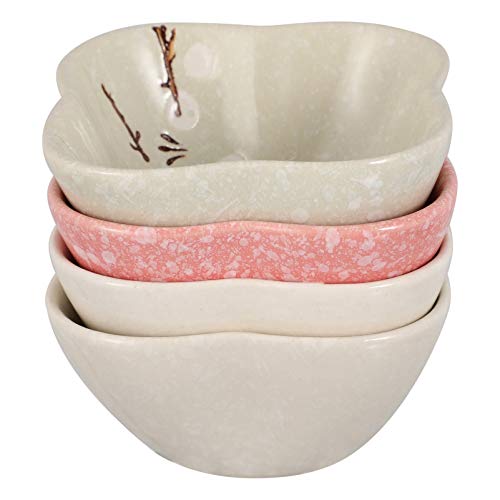 Lurrose Japanese Soy Sauce Dishes Set Lovely Loutus Pattern Dipping Bowls for Tomato Sauce, Soy, BBQ and Other Party Dinner von Lurrose