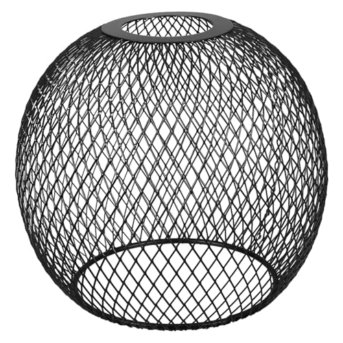 Lurrose Metall-lampenschirm mit Hohlprofil Vintage Eisengitter-hängeleuchte Blendfreies Augenfreundliches Licht Robustes Design für Restaurant Zuhause Schwarz von Lurrose