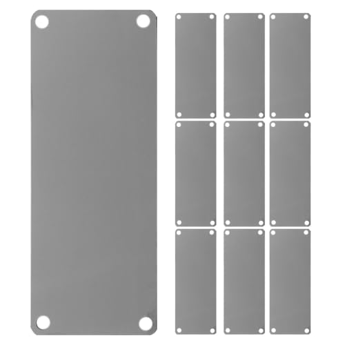 Lurrose Namensschild aus Metall mit Lasergravur aus Edelstahl, 10 Stück, Selbstklebendes Schild, Benutzerdefinierte Leere Platte für Diy-laserdruck, 8 X 4 Cm von Lurrose