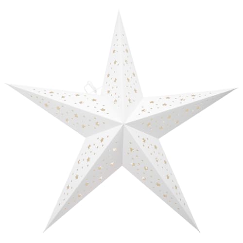 Lurrose Papierstern Lampenschirm Kronleuchter Lampenschirm Papier 3D Weihnachtssterne Lichtabdeckung Licht Schatten für Weihnachten Hochzeit Hängen Dekoration 60cm von Lurrose