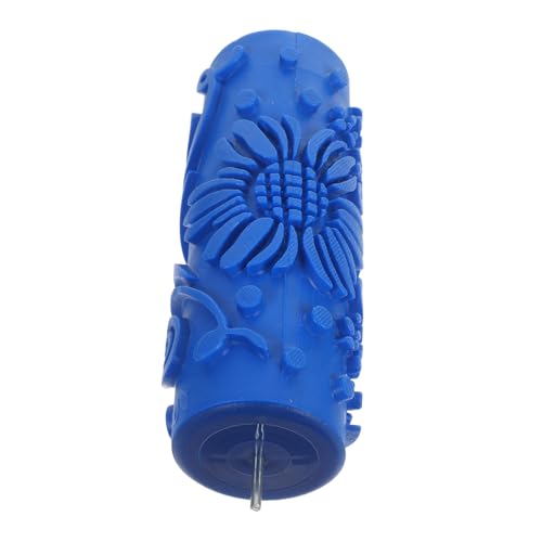 Lurrose Rubber Paint Roller Kopf mit Blumenmuster Texturierte Wandfarbe Walze für DIY Wand- Tür Möbeldekoration Langlebiger Gummi-prägeeffekt für Vielseitige Heimverschönerung von Lurrose