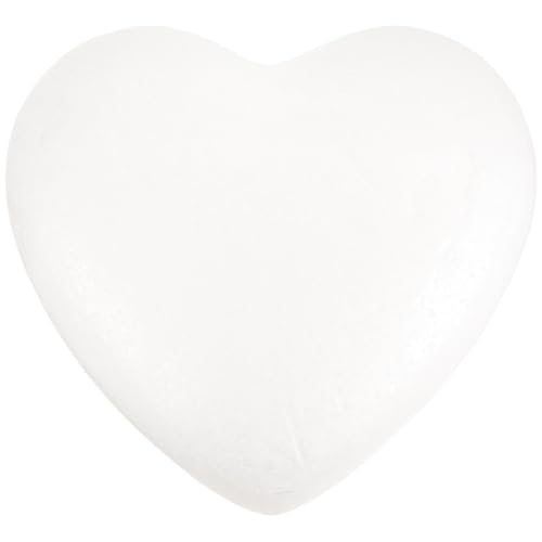 Lurrose Schaumstoff-Herzen Styropor Steckschwamm für Blumen Herz 23 cm Herz-Kuchenattrappe Weiße Schaumstoff-Kugeln Herzförmige DIY-Bastelarbeiten Modellierung Für Hochzeit Valentinstag von Lurrose