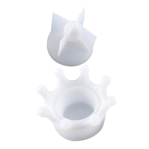 Lurrose Silikonform Aufbewahrungsbox Krone mit Deckel Flexible Epoxidharz Gießform für Schmuckbox Kerzenhalter und DIY Dekoration Wiederverwendbar Vielseitig für Bastelprojekte von Lurrose