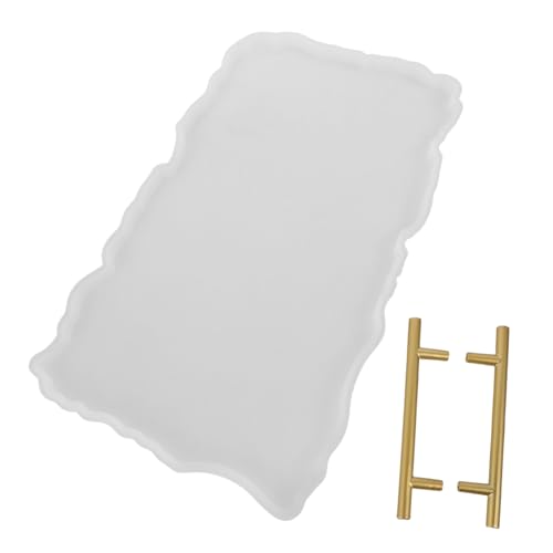 Lurrose Silikonform für Epoxidharz Tablett mit Metallgriffen Unregelmäßige Tray Gießform für Diy Serviertablett Robust Einfach zu Entformen für Kreative Wohnaccessoires und Dekoration Lurrose Silikonform für Epoxidharz Tablett mit Metallgriffen Unregelmäßige Tray Gießform für Diy Serviertablett Robust Einfach zu Entformen für Kreative Wohnaccessoires und Dekoration von Lurrose