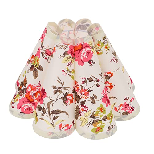 Lurrose Stoff Lampenschirm Plissee Stoffschirm Blütenblatt Form Blumen Tuch Ersatzschirm Pendelleuchte Kronleuchter Lampenabdeckung für Tischlampe Wandlampe Stehlampe Licht Schatten E27 von Lurrose