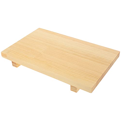 Lurrose Sushi Servierplatte Holz Sushi Rollbrett Bambus Servieren Geta Teller Japanischer Stil Geschirr Kuchenständer Schneidetablett für Snack Dessert Display M von Lurrose