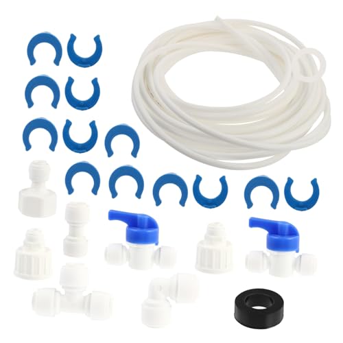 Lurrose Teiliges Kühlschrank Installation mit Absperrventil Adapter und Verbindungselementen Langlebige PE und Pom Materialien Kompatibel für Eiswürfelbereiter und Wasserleitungen von Lurrose