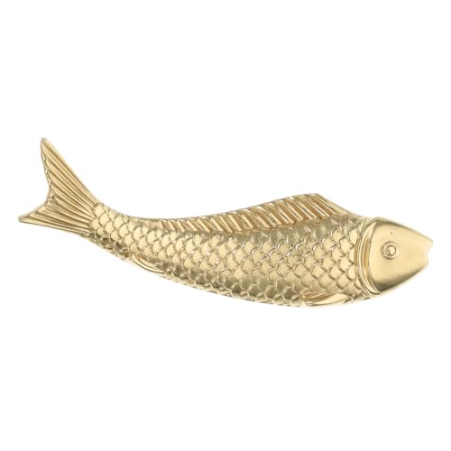 Lurrose Vintage Messing Schrankgriff Fischform mit Schrauben Dekorativer Möbelgriff für Kommoden Schuhschränke und Tv schränke Vielseitig und Einfach zu Montieren von Lurrose