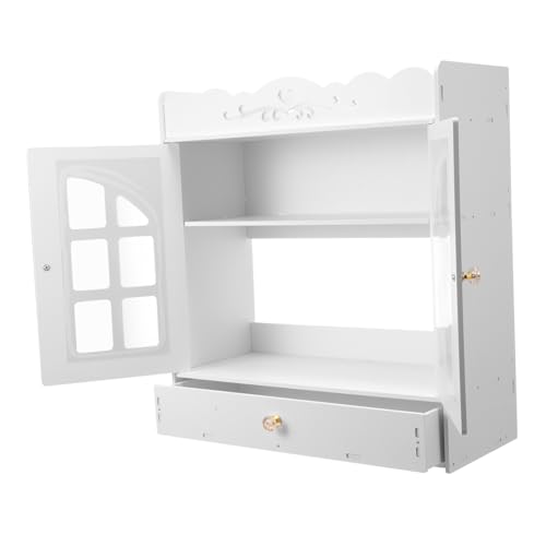 Lurrose Wandbehangschrank für Badezimmer Dekorativer Wandschrank zur Aufbewahrung Bohrfreie Wandregale mit Türen Eleganter Badezimmer Wandorganisator Platzsparend von Lurrose