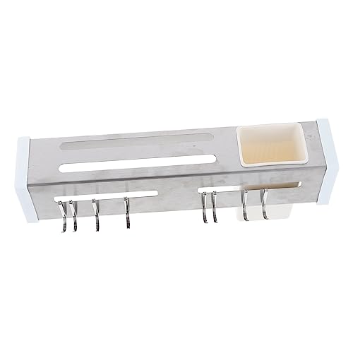 Lurrose Wandmesserhalter Utensilhalter für die Küche montieren Kochen Besteck Küchenutensilienorganisator Utensilien-Hängeständer Essstäbchenhalter Küchenversorgung Rostfreier Stahl Silber von Lurrose