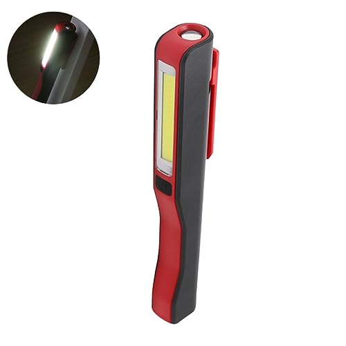 Lurrose Wiederaufladbare Cob LED Arbeitsleuchte mit Magnetclip Multifunktionale Taschenlampe für Elektriker Camping Notfälle und Reparaturen Kompakt Energiesparend Rot von Lurrose