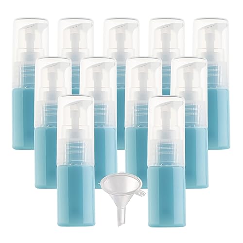 LusDoly 100 Stück, 10ml Blau Plastik Kunststoff Pumpflasche Gelspender Flasche mit Lotion-Spender für Seife Kosmetik Lotionen Gels Cream von LusDoly