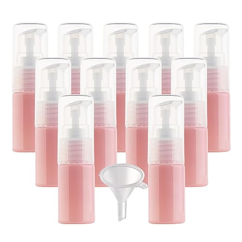 LusDoly 100 Stück, 10ml Pink Plastik Kunststoff Pumpflasche Gelspender Flasche mit Lotion-Spender für Seife Kosmetik Lotionen Gels Cream von LusDoly