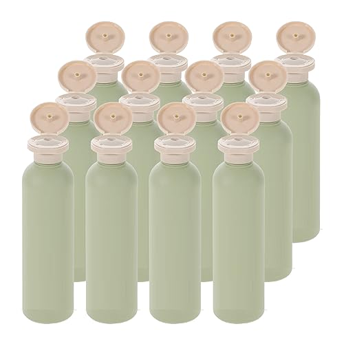LusDoly 12 Stück, 260ml Grün Kunststoff Squeeze Flasche mit Flip Cap für Seife Kosmetik Lotionen Gels Shampoo von LusDoly