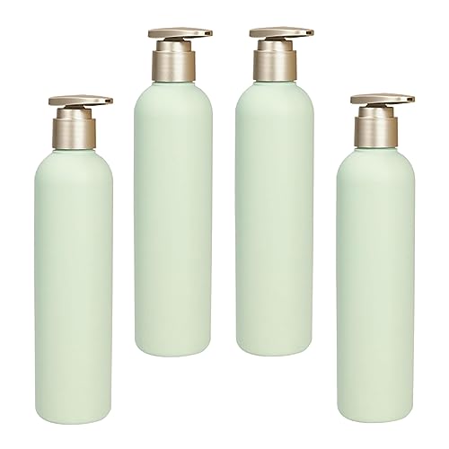 LusDoly 4 Stück, 260ml Grün Kunststoff Pumpflasche Gelspender Flasche Lotionspender für Seife Kosmetik Lotionen Gels Shampoo von LusDoly