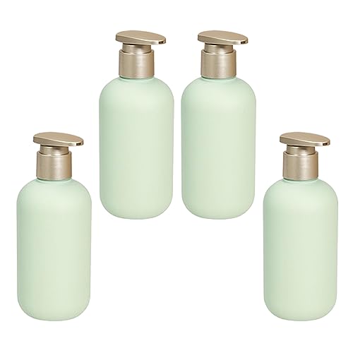 LusDoly 4 Stück, 300ml Grün Kunststoff Pumpflasche Gelspender Flasche Lotionspender für Seife Kosmetik Lotionen Gels Shampoo von LusDoly