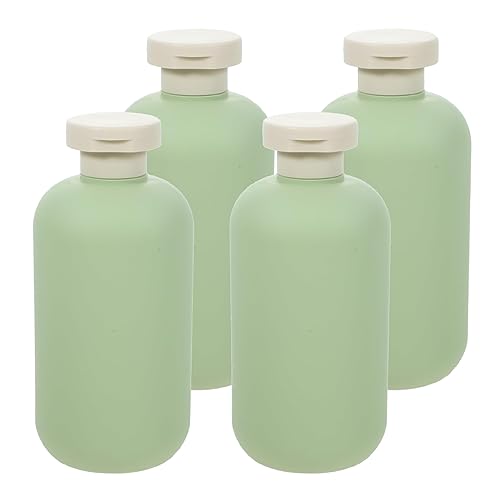 LusDoly 4 Stück, 300ml Grün Kunststoff Squeeze Flasche mit Flip Cap für Seife Kosmetik Lotionen Gels Shampoo von LusDoly