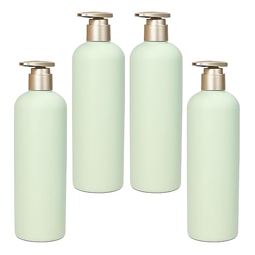 LusDoly 4 Stück, 400ml Grün Kunststoff Pumpflasche Gelspender Flasche Lotionspender für Seife Kosmetik Lotionen Gels Shampoo von LusDoly