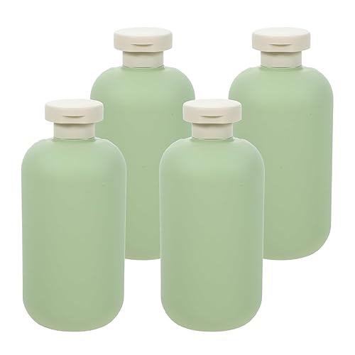 LusDoly 4 Stück, 500ml Grün Kunststoff Squeeze Flasche mit Flip Cap für Seife Kosmetik Lotionen Gels Shampoo von LusDoly