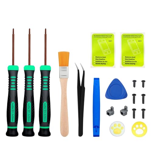 Lusflar Switch Reparatur-Set mit Y1.5 Y2.0 PH000Schraubendrehern Joycon-Werkzeug Ersatz Reparatursatz für Präzisionsbits für Controller Akkuwechsel Reinigung Demontagewerkzeugsatz (19-tlg.) von Lusflar