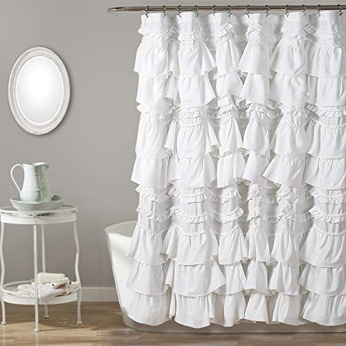 Lush Decor, White Kemmy Shower Curtain, 72" x 72" von Lush Decor