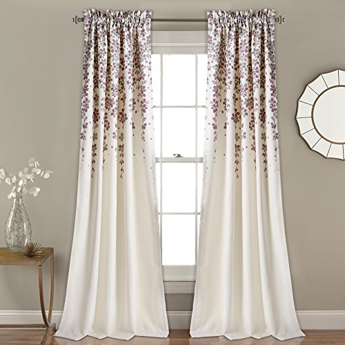 Lush Decor Weeping Flowers, Polyester, Lila & Grau, 52W x 84L von Lush Decor