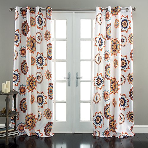 Lush Decor Adrianne Fenster Vorhang-Panel, White/Tangerine, 84 x 52 von Lush Decor