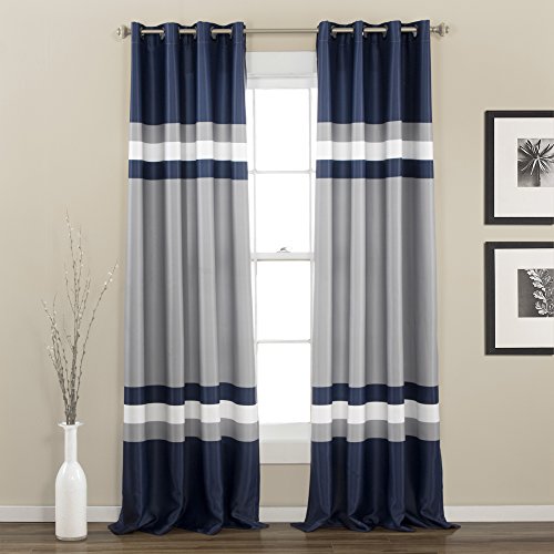 Lush Decor Alexander Fenster Vorhang Panel (Set von 2), 213,4 x 132,1 cm Marineblau von Lush Decor