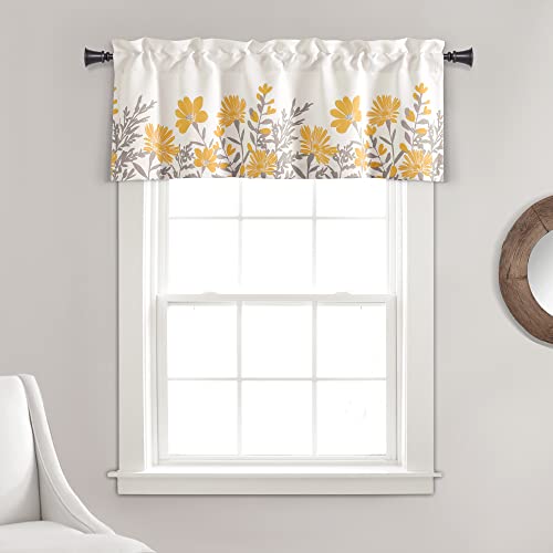 Lush Decor Aprile Fenstervorhang mit Lichtfilterung, 45,7 x 132,1 cm, Gelb / Grau von Lush Decor