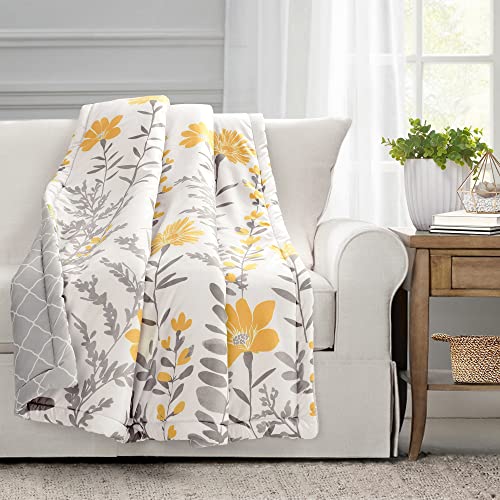 Lush Decor Aprile Überwurfdecke, 152,4 x 127 cm, Gelb und Grau von Lush Decor