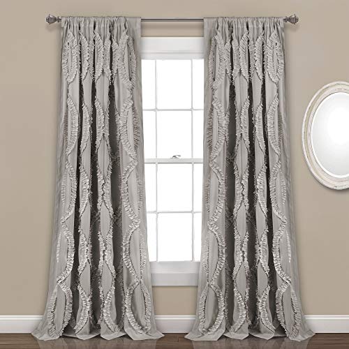 Lush Decor Avon Fenstervorhang Sydney Überwurf-Decke, Polyester, Hellgrau, 54" W x 84" L von Lush Decor