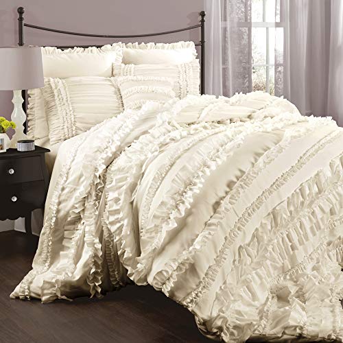 Lush Decor Belle 4-TLG, Polyester, elfenbeinfarben, King Size von Lush Decor